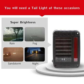 

KKMOON LED Tail Lights Brake Reverse Turn Signal Rear Lamps for Jeep Wrangler 2007-2016