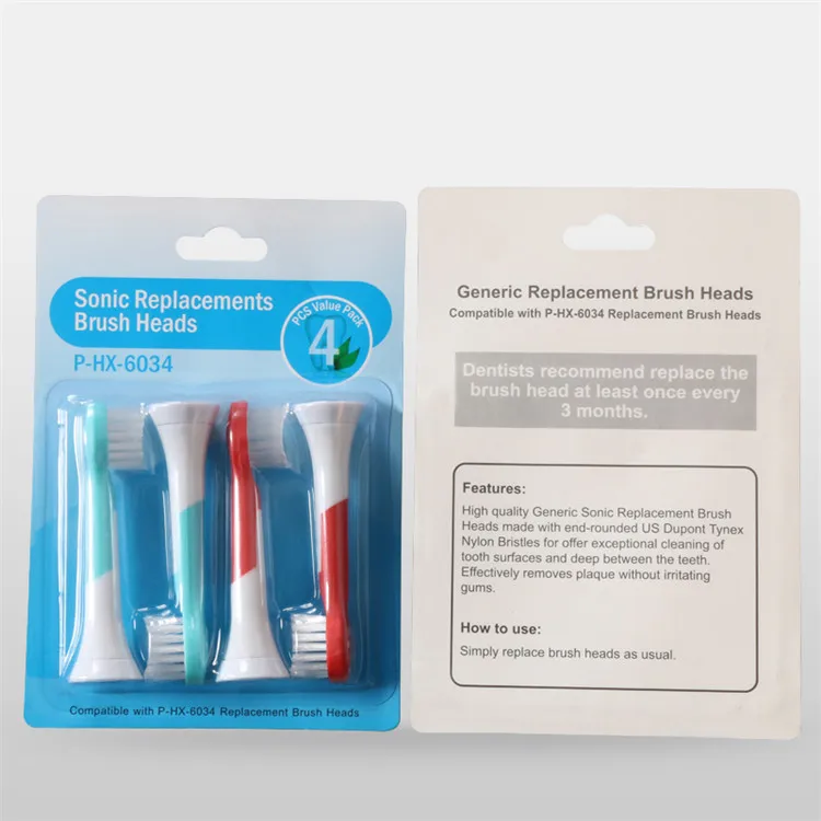 Electric Toothbrush Head HX6034 Compact Sonic Brush 4 Installed Soft Bristle Children Brush Supply of Goods Stable