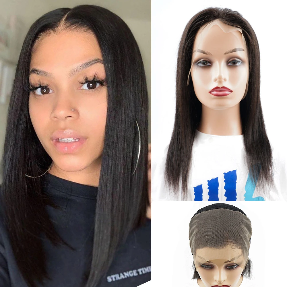 13*4 Lace Frontal Wig 12 14 16 18 Inches Straight Front Lace Wigs Natural  Color Indian Human Hair Transparent 13x4 Swiss Lace - Lace Closure &  Frontal Wigs - AliExpress