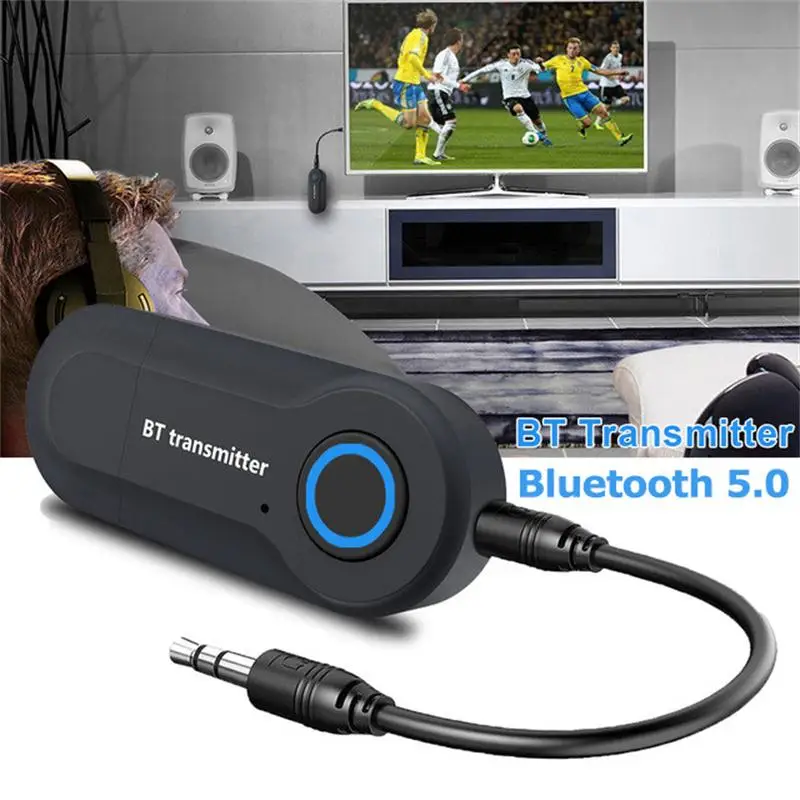 Wireless Bluetooth 5 0 Transmitter 3 5MM Jack Music Audio AUX Hifi Stereo Adapter Drive Free For TV PC Headphones Speakers