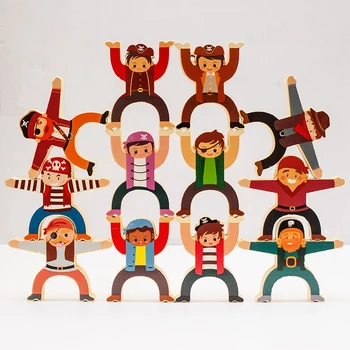 

16Pcs Blocks Balance Building Blocks Toy DIY Stack High Funny Educational Interactive Games Creative Toy for Kid