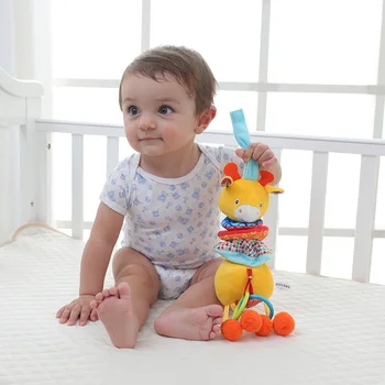 

Baby Animal Music Pull Bell Crib Hanging Bed Bell Baby Stroller Rattle Baby Soft Plush Toy Baby Toy