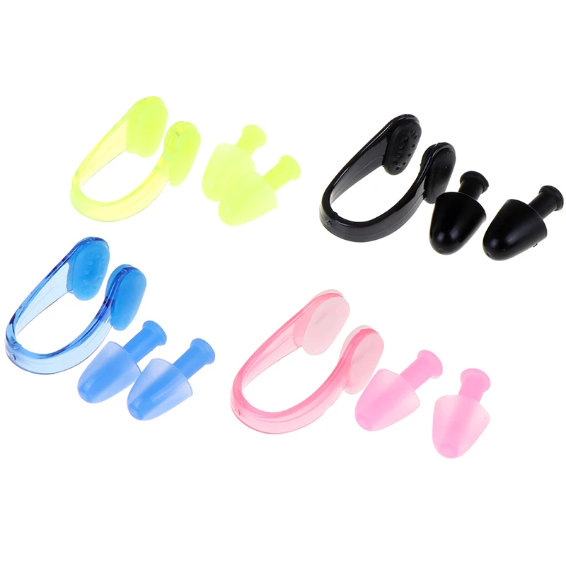 Waterproof Diving Swimming Ear Plugs& Silicone Nose Clip Kit with Storage Box for Kids Adult