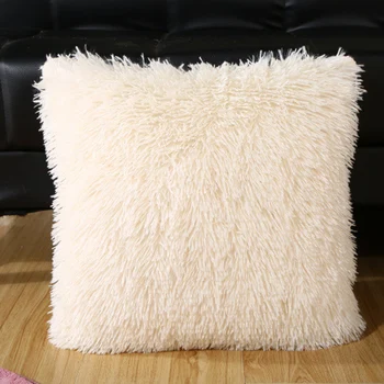 

43*43cm Soft Fur Cushion Cover Mediterranean Style Pillowcases 4 Pcs Car Seat Decor Living Room Christmas Decoration For Home