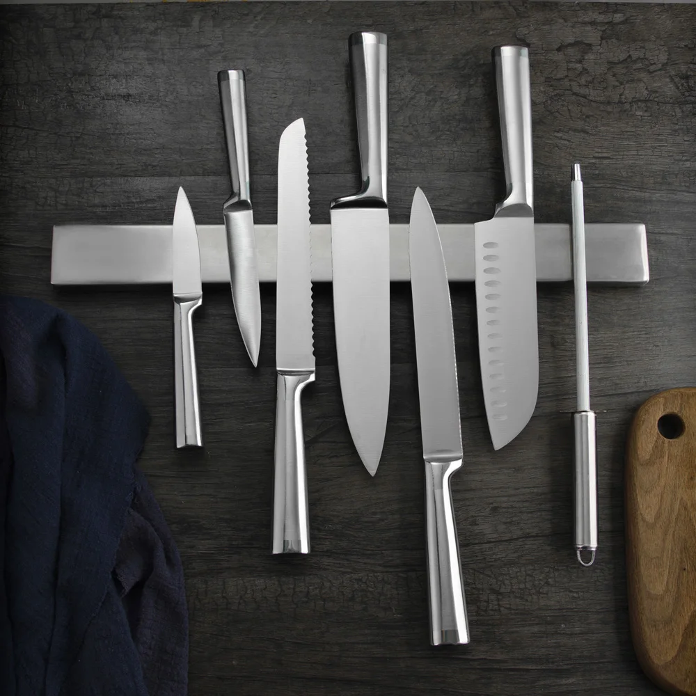 Магнитный держатель для ножей 18 дюймов 45 см, настенный держатель для ножей из нержавеющей стали 304, Магнитный блок для ножей, инструмент для кухонных ножей