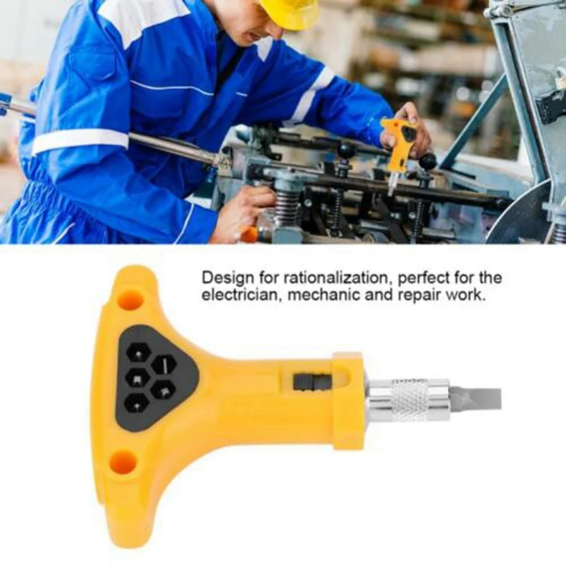 Hex Slotted Professional Hardware Anti Slip Multifunction Ratchet Tool Screwdriver Set Manual Removable Repair Kit T Handle