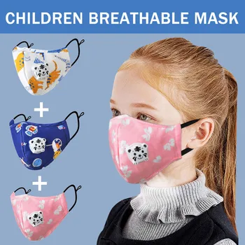 

Kids 3pcs Reusable Cute Cartoon Breathable Pm2.5 Pollution Respirator Mouth Care Dustproof Cover Protection Face Covers Kids
