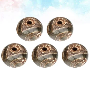 

5 Pcs 2mm Hole Creative DIY Stone Beads Agate Flat Beads DIY Spacer Charms Jewelry Crafts Accessory for Home Bracelet Necklace M