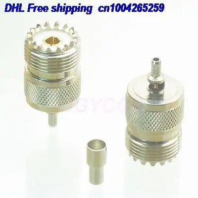 EMS/DHL 100 шт. SO239 разъем uhf разъем обжимной RG174 RG316 LMR100 прямые F разъем радио 22ds