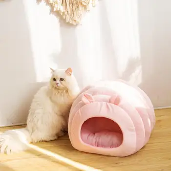 

Sheep Cat Nest Pad Pet Warm Cat House Autumn And Winter Cat Bed Semi-closed Cross-border Sleeping Bag