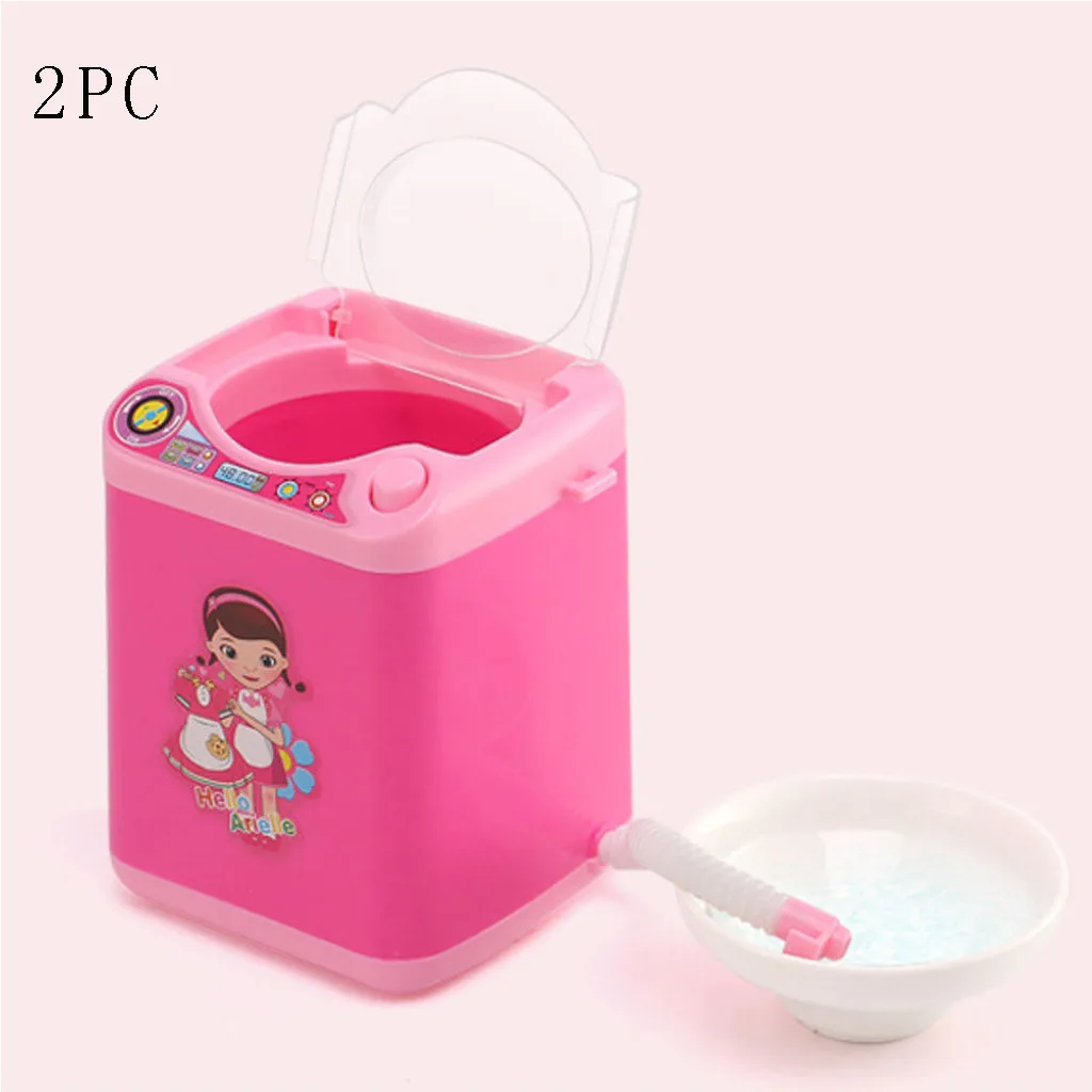Устройство для чистки кистей для макияжа, автоматическая моющая машина, мини-игрушка, ролевые игры для детей, инструмент для чистки, игрушка для макияжа, кисти для макияжа - Цвет: Pink