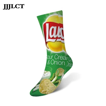 

Harajuku Funny Socks Food Hamburg/pizza/sushi Printed Cute Socks Man Milk Life Sokken Chaussette Femme 5D15 Casual Crew