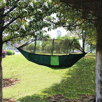 

1 2 Person Portable Outdoor Camping Hammock with Mosquito Net Ultralight Travel Hunting Hammock Tent Hanging Sleeping Bed