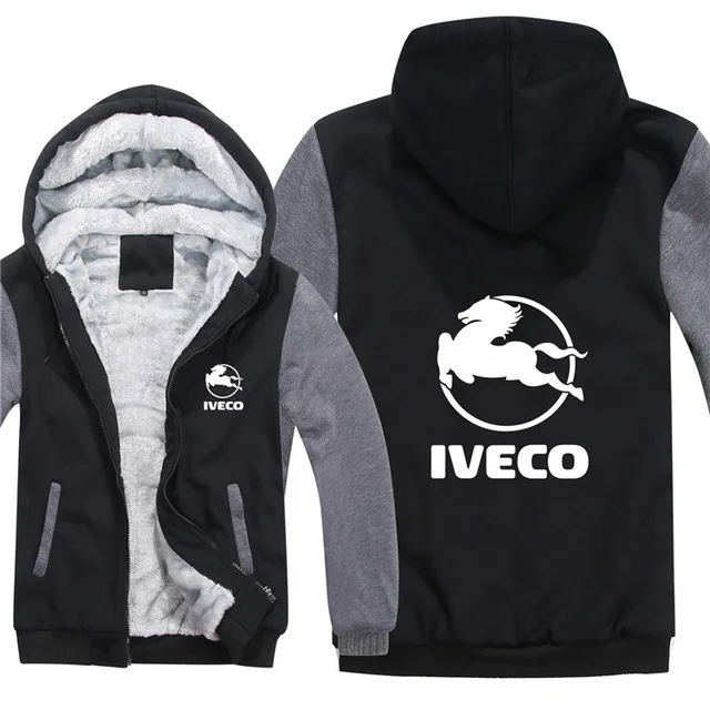 Новые зимние толстовки с капюшоном для грузовика Iveco, мужское модное пальто, пуловер, шерстяная куртка с подкладкой, толстовки с капюшоном L