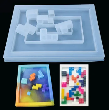 

Creative Tetris Silicone Mold For Resin Decorative Craft Jewelry Making Mold Epoxy Resin Molds For Jewelry