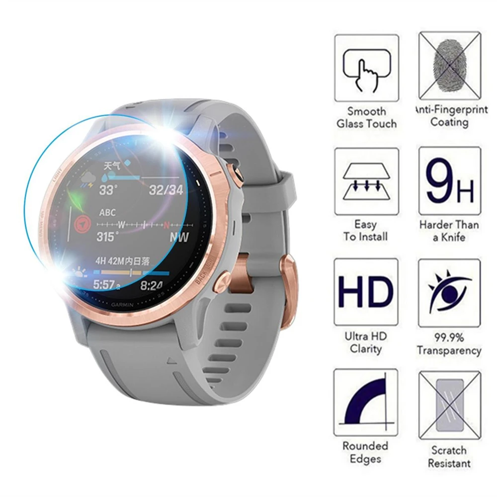 Пленка из закаленного стекла для Garmin Fenix6 6S 6X 5 5S 3 HR/Vivoactive3/Forerunner245 645 945 45/крышка