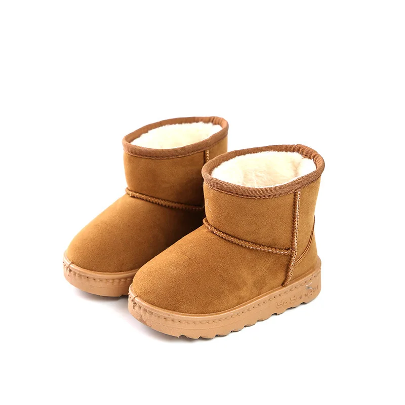 

Kids Slippers Winter New Children Shoe Snow Boots Solid Color Classic Small Children Boy Girl In The Tube Warm Plus Cotton Shoes
