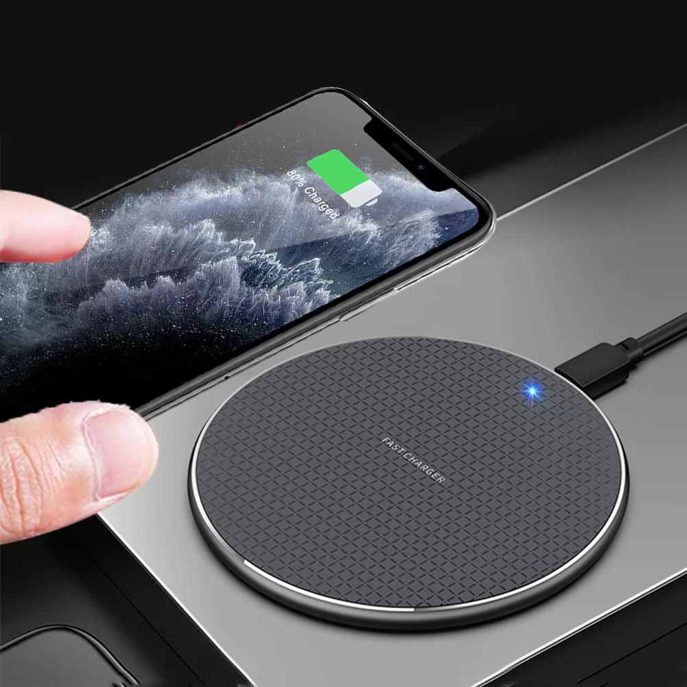 10 Вт QI Беспроводное зарядное устройство Зарядка Индукционная USB для iPhone 11 Pro Max