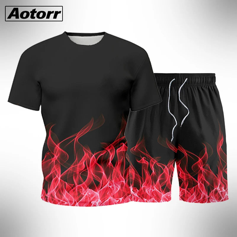 Chándal de verano para hombre, camisetas y pantalones, conjuntos de dos piezas, ropa deportiva de marca para gimnasio, ropa de talla grande 5XL