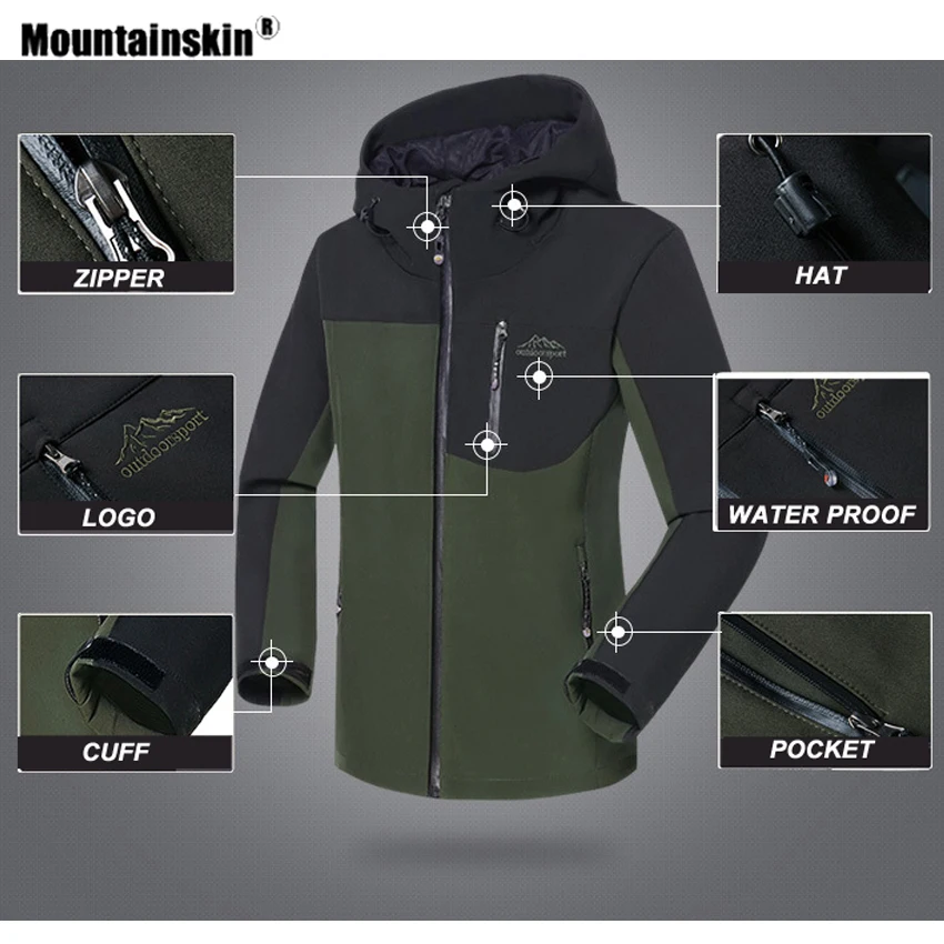 Mountainskin, мужские флисовые походные флисовые комплекты, спортивная теплая куртка для улицы, брючный костюм, тройное пальто, треккинг, Мужские штаны, VA709