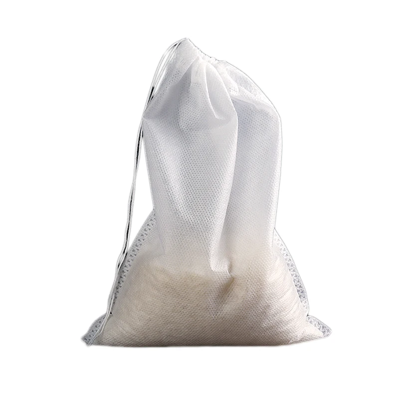 100 sachets de thé jetables de grande taille (15 x 20 cm ou 20 x 30 cm) avec filtre et fermeture à cordon, en tissu non tissé._voghion.com