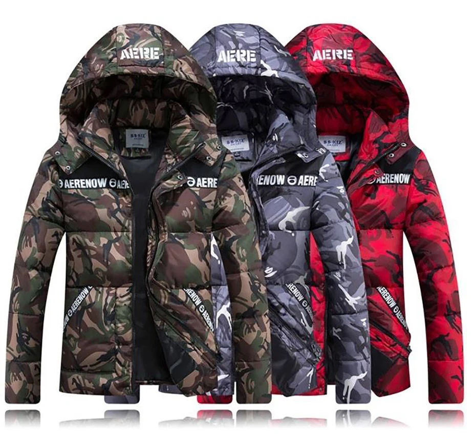 8XL Fashion Winter Jacket Men Thick Warm Parka Men Hooded Outwear Camouflage Military Long Coat Velvet Trench Casual Tops