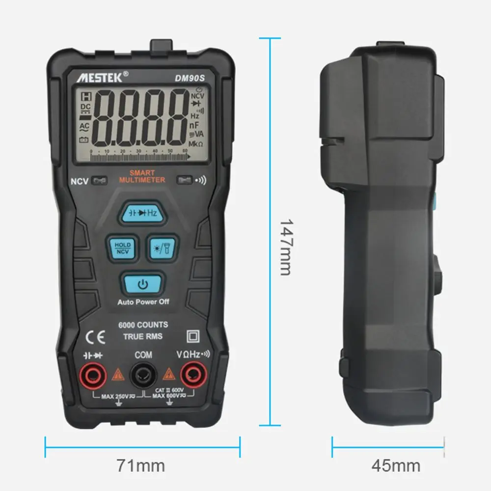 Mestek Dm90S Цифровой мультиметр высокоскоростной мультиметр автоматический диапазон тестер анти-сжигание портативный мультиметр Многофункциональный Авто