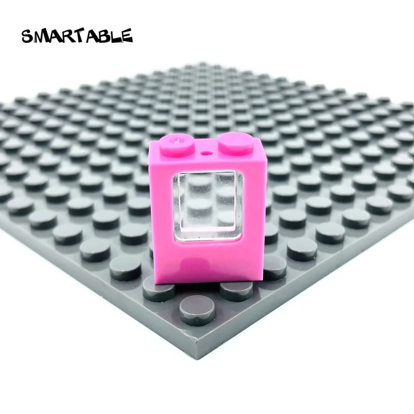 Pink with White Умная оконная рама 1x2x2 со стеклянными элементами MOC, строительные блоки, игрушки для детей, совместимы со всеми брендами 4862+ 60032 город, 40 шт./лот - Цвет: Pink with White