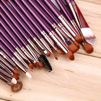 

New Arrival 20 pcs Professional Makeup Cosmetic Blush Purple Brush with Coffee Hair Blusher,Foundation,Powder quality