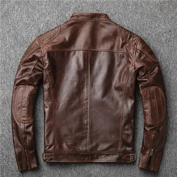 

Genuine Leather Jacket Men Real Goatskin Leather Coat Biker Motorcycle Jacket Vintage Spring Autumn Deri Ceket 2020 906 KJ4113