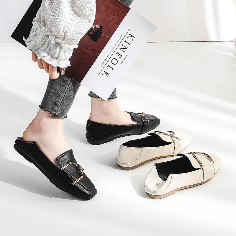 TIMETANGLeather/женские лоферы; металлические праздничные туфли на плоской подошве; балетки на плоской подошве с квадратным носком; слипоны; большие размеры; Sandalias mujer; Цвет Черный; apricotE939