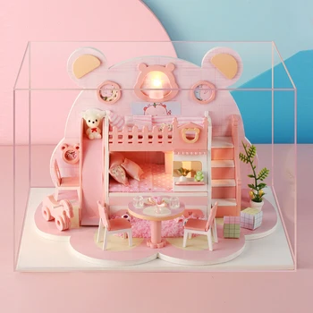 

Doll House Furniture Diy Miniature 3D Wooden Dollhouse Baby Birthday Gift Toys for Children Birthday Gifts Diary