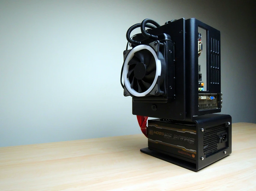 A4 ПК Mini ITX под открытым небом чехол Тесты скамья Вертикальная рамка из сплава Поддержка SFX архив блок питания ATX Питание водяного охлаждения шасси 120/140/240/280W