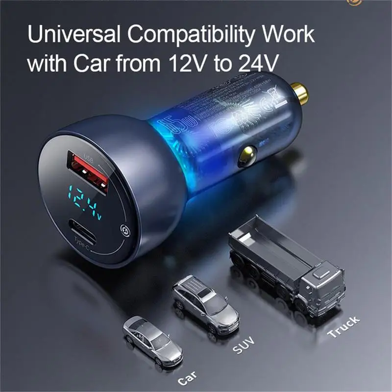 Baseus 65W USB Car Charger Quick Charge 4.0 3.0 QC4.0 QC3.0 Type C PD Fast Car Charging Charger For iPhone Xiaomi Mobile Phone phone charger car charger car phone charger