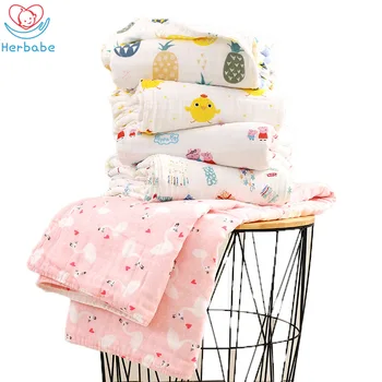 

Herbabe 100% Cotton Baby Bath Towel for Newborns Infant Cartoon Soft Muslin Cloth Baby Wipes Washcloth Bebes Blanket Kids Towel