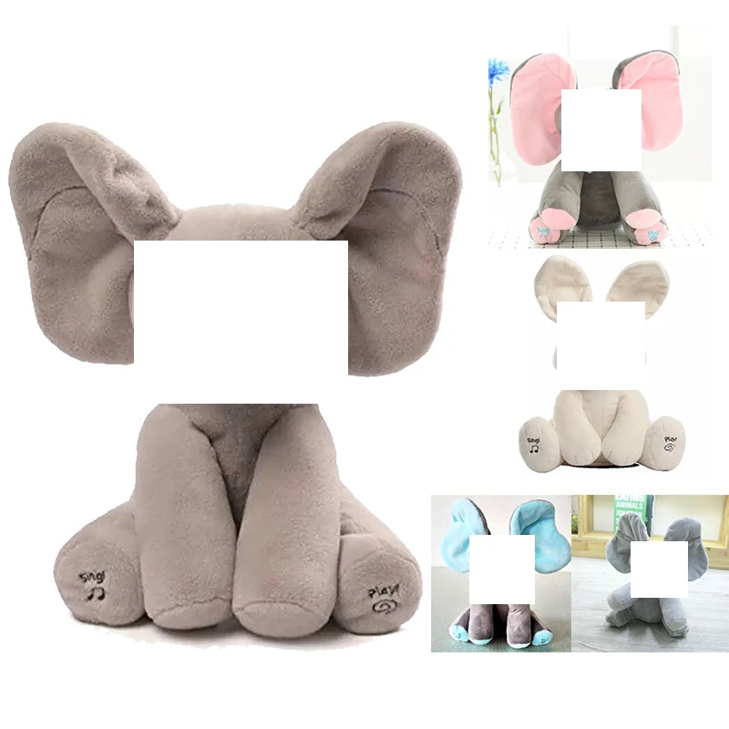

Peek A Boo Electric Elephant Bear Animals Plush Toys Cute Stuffed Music Doll Rabbit Elephant Interactive Toy For Children Baby