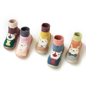 

Baby Boys Girls Shoes Infant Autumn Cotton Cartoon Print Socks Warm Anti Slip Floor Socks Shoes Leg Warmer