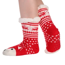 Женские носки-тапки, теплые пушистые носки, супер мягкие пушистые носки, зимние вязаные носки, снежинки, флисовые Носки