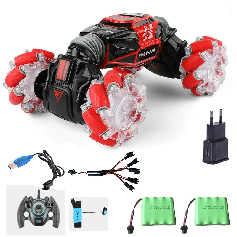 4WD RC трюк автомобиль часы жестовой Датчик управления деформируемый электрический RC Дрифт автомобиль трансформатор игрушки Детские подарки с светодиодный светильник - Цвет: set2