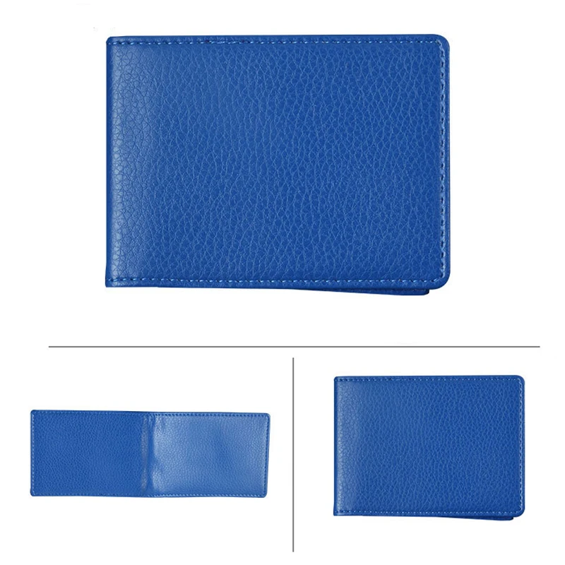 Solid Color Cover for Car Driving Documents PU Driver License Holder Documents Business Folder Wallet Cover Business Card Holder - Цвет: Синий