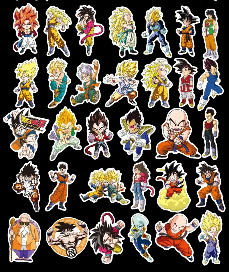 100 шт./упак. Dragon Ball Стикеры s супер сайян, «Жемчуг дракона наклейка Гоку наклейка Стикеры s для Чемодан СКЕЙТБОРД гитара холодильник для ноутбука в байкерском стиле