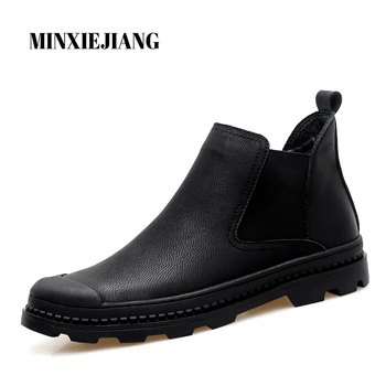 

2019 winter Martin boots men's England high shoes with leather boots men's winter boots plus velvet warm Chelsea boots