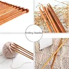 36pcs Bamboo Knitting Needles Set Mix 2.0mm to 10.0mm 25cm 35cm Straight Single Point Yarn Weave Knitting Needles Hook Kit ► Photo 3/6
