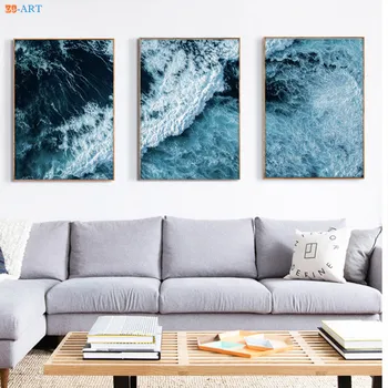 

Nature Ocean Poster Waves Art Print Tropical Coastal Wall Art Modern Minimalist Canvas Painting Wall Pictures Home Decoration
