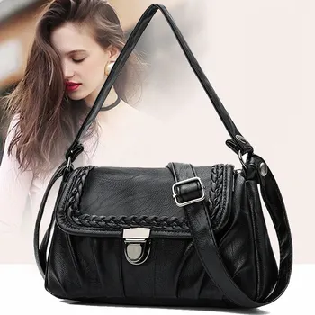 

2020 new ladies handbag PU diagonal bag fashion hot shoulder bag Korean version trendy ladies shoulder handbag