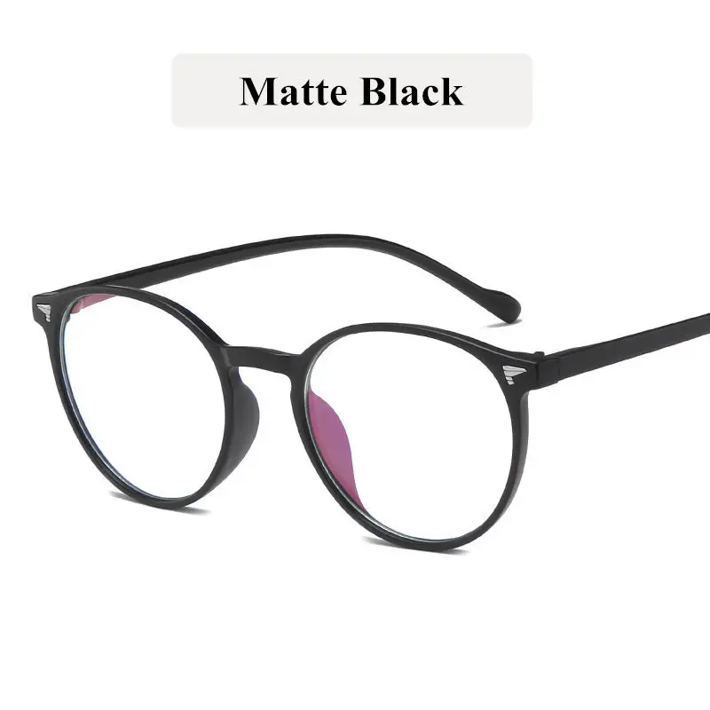 KOTTDO Ретро пластиковые овальные компьютерные очки по рецепту, оправа для женщин, круглые винтажные очки для близорукости, оправа для очков, мужские очки, оправа - Frame Color: matte black