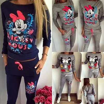 

Fashion Women Ladies Stylish Printing Long Sleeve Crew Neck Tops Pullover Long Pants 2PCS Tracksuit Sweatshirt Casual Sportswear