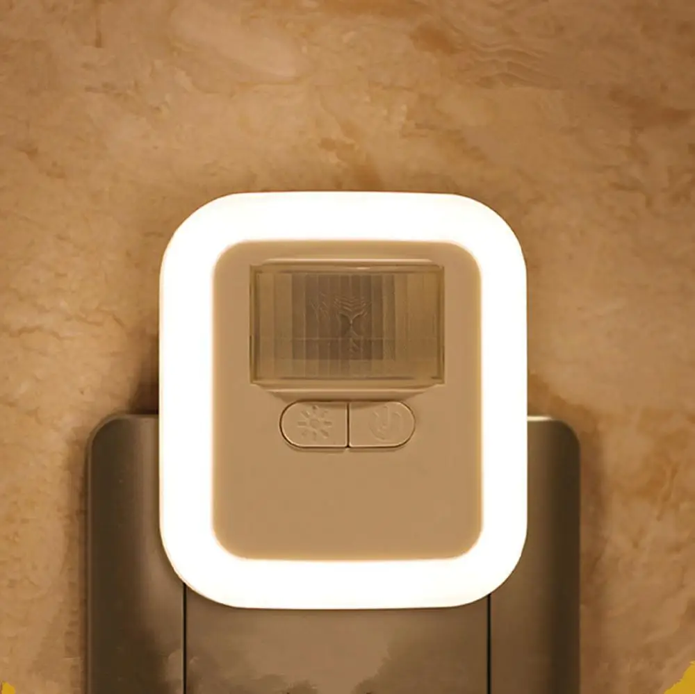 LED Sound Light Control Sensor Smart Home Night Lamp Plug-in Motion Sensor Light Dimmable Wall Night Lamp Stair Closet Lights
