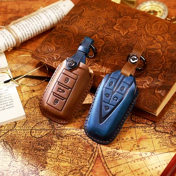 

leather car key Case Shell Cover For Changan Eado CS35PLUS CS75PLUS 18 2019-2020 Oushang A600 A800 intelligent Auto Accessories