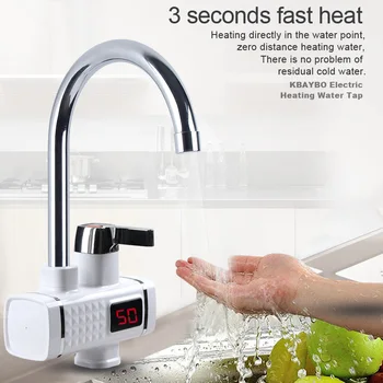 

3000W Electric Water Heater Kitchen Instant Heater Fast Cold Hot Didital Display Tankless faucet for Kitchen and Bathroom